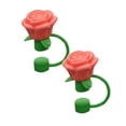 thumbnail image 1 of 2Pcs 10Mm Rose Flower Straw Covers for Stanley Cup,Silicone Cover Dust Proof Plugs Protector,Flower Straw Tips Drinking Dust Cap for 30&40 Oz Accessories Happy 2026!, 1 of 4