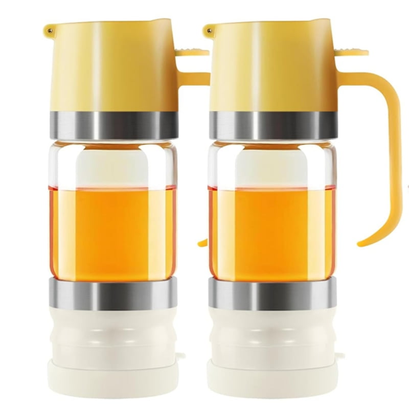 2Pcs 10OZ/300ml Honey Dispenser No Drip - Syrup Pump for Coffee, Mini Jars Coffee