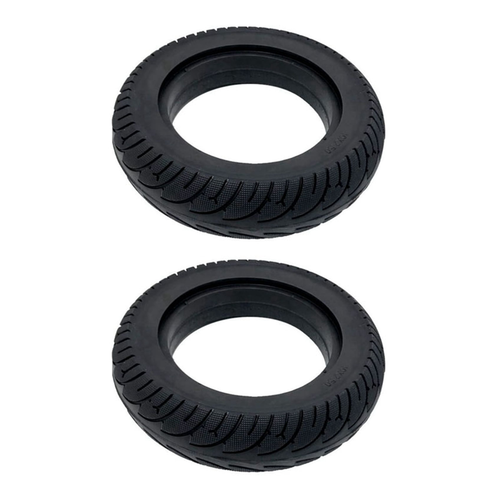 2Pcs 10X2.5 Black Solid Tire for Electric Scooter Folding E-Bike Widened Tyre Rubber Non-Inflation Electric Scooter Tire,2 x Scooter Tire,Black