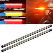 2Pcs 11.8 Motorcycle LED Brake Stop Turn Signal Tail Light Strip Bar Red/Amber