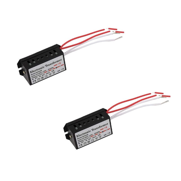 2Pcs 110V to 12V 60W Electronic Transformer Power Supply Converter Adapter for Halogen Light
