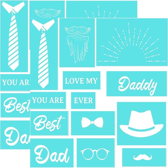 2Pcs 11x8.6 Inch Dad Theme Self-Adhesive Silk Screen Printing Stencil Father's Day Theme Adhesive Mesh Transfers Silk Screen Stencils DIY