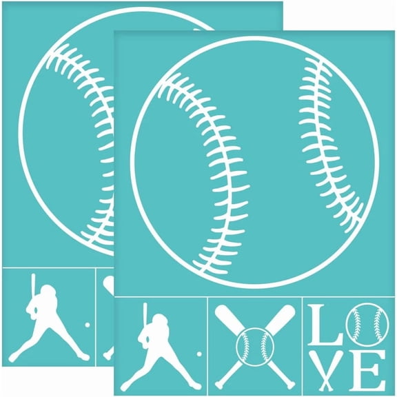 2Pcs 11x8.6 Inch Self-Adhesive Silk Screen Printing Stencil Baseball Pattern Mesh Transfers