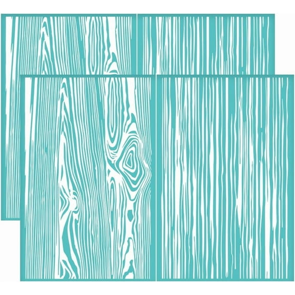 2Pcs 11x8.6 Inch Wooden Texture Self-Adhesive Silk Screen Printing Stencil Wood Grain Mesh Stencils Texture Theme Reusable Mesh Stencils Transfer