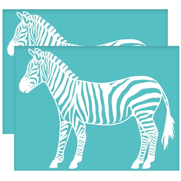 2Pcs 11x8.6 inch Zebra Silk Screen Printing Stencils Animial Silkscreen Stencils Self-Adhesive Silk Screen Stencils Reusable Mesh Transfers