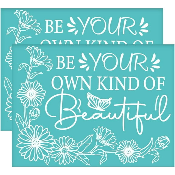 2Pcs 11x8.7 Inch Self-Adhesive Silk Screen Printing Stencil Spring Daisy Silk Screen Stencil be Your own Kind of Beautiful Mesh Transfer Heart Stencils for Painting on Wood DIY T-Shirt