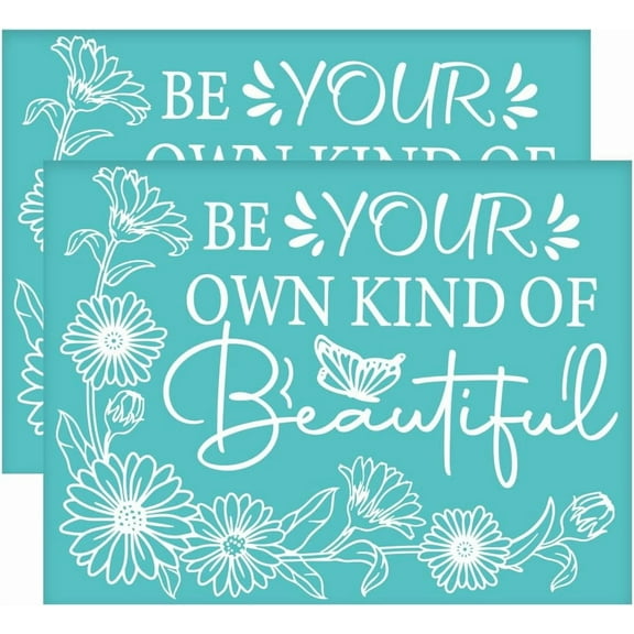 2Pcs 11x8.7 Inch Self-Adhesive Silk Screen Printing Stencil Spring Daisy Silk Screen Stencil be Your own Kind of Beautiful Mesh Transfer Heart Stencils for Painting on Wood DIY T-Shirt