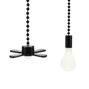2Pcs 12-Inch Ceiling Fan Pull Chain with Decorative Bulb & Cord, Ceiling Fan Extension Chain Kit, Universal Fan Pull Chain Set for Ceiling Lamp, Light & Fan Control Home Hardware