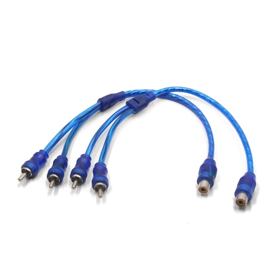 2Pcs 12 Inch Long Female to 2 Male RCA Splitter Adapter Audio Y Cable for Car