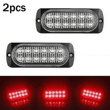 2Pcs 12 LED Strobe Lights Warning Flashing Beacon Warning Light 12V 24V Stroboscopes For Auto DRL Car Truck Red Light
