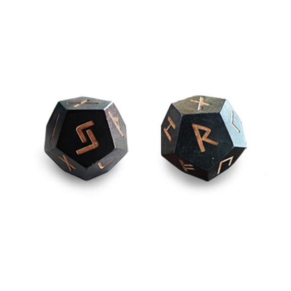 2Pcs 12-Sided Rune Dices Astrological Polyhedral Dices Tarots Divinations Game Dices Tarots Card Accessorys