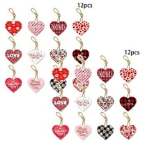2Pcs 12 Valentine'S Day Hanging Ornaments Paper Heart Pendants For Tree Wall Decoration Red Ornaments (12 10Cm) Hangs Valentines Day Decorations