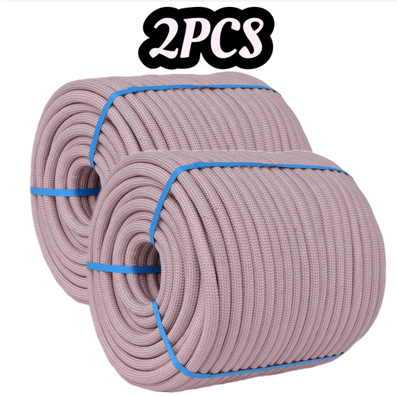 2Pcs 120ft Double Braided Polyester Arborist Rope, Heavy Duty Nylon Rope for Anchor, Tree Work, Cargo, Pulling, Sailing