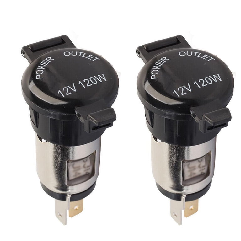 2pcs 12V 120w Cigarette Lighter Power Socket Plug Outlet for Car Motorcycle