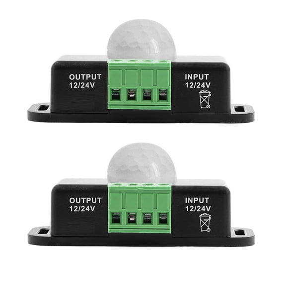 2Pcs 12V-24V Body Infrared Light Switch Sensor Motion Led Light Strip Controller