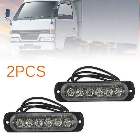 2Pcs 12V~24V Fog Light Led Work Light Flood Light Off-Road Car External Light White 6 Smd- Led Indicator Light Tail Rear Lamp