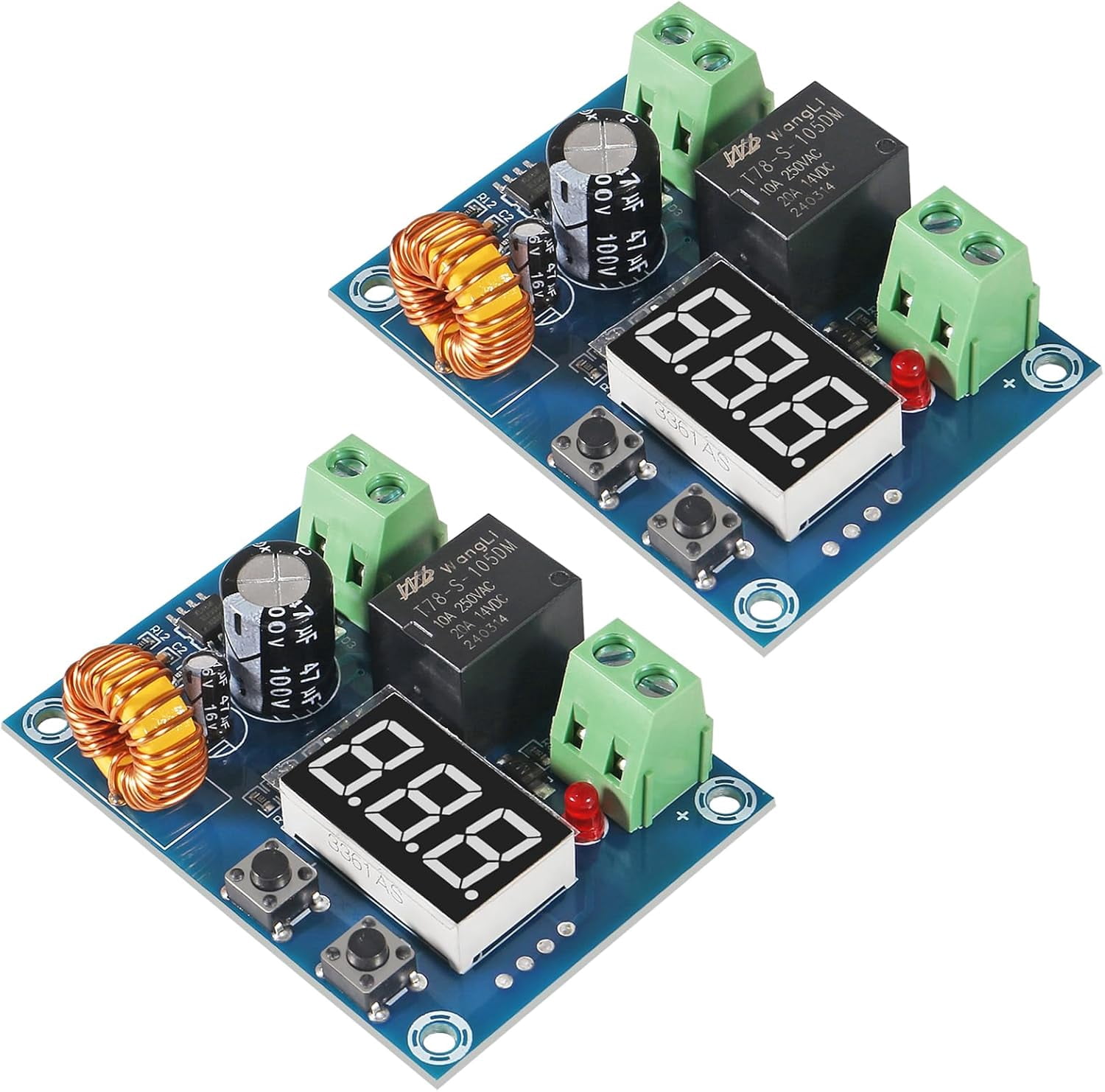 2Pcs 12V-36V DC Voltage Protection Module Digital Low Voltage Protector ...