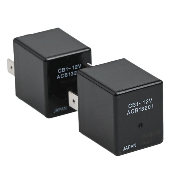 2Pcs 12V 40A 5-Pin Automotive Relay ACB13201 CB1 Mini-ISO Air Compressor For Car Truck High Temp Heat Resistant Black Replacement Parts Pack Of 2