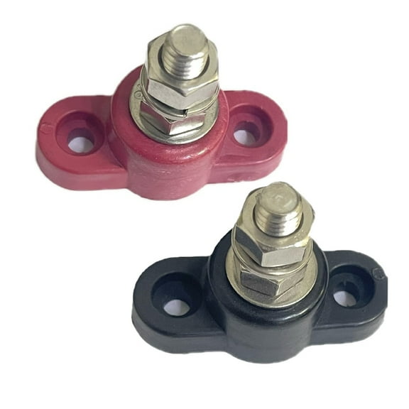 2Pcs 12V 5/16\" Single Stud Bus Bar Insulated Battery Post Positive Negative For Automotive Car Truck Marine Boat Solar Panel