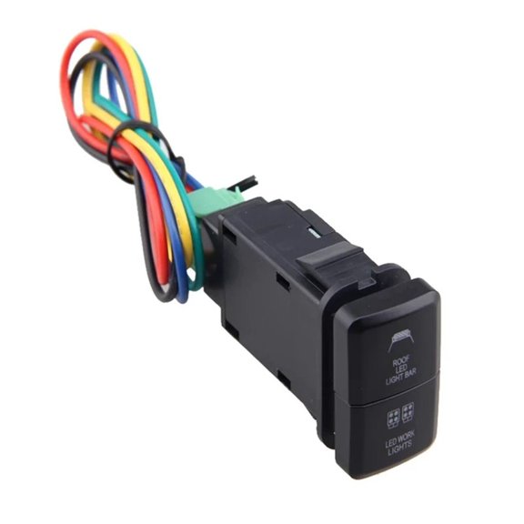 2Pcs 12V Black Push Switch ABS Push Switch For Toyota Prado Reiz Hilux Landcruiser Light Button