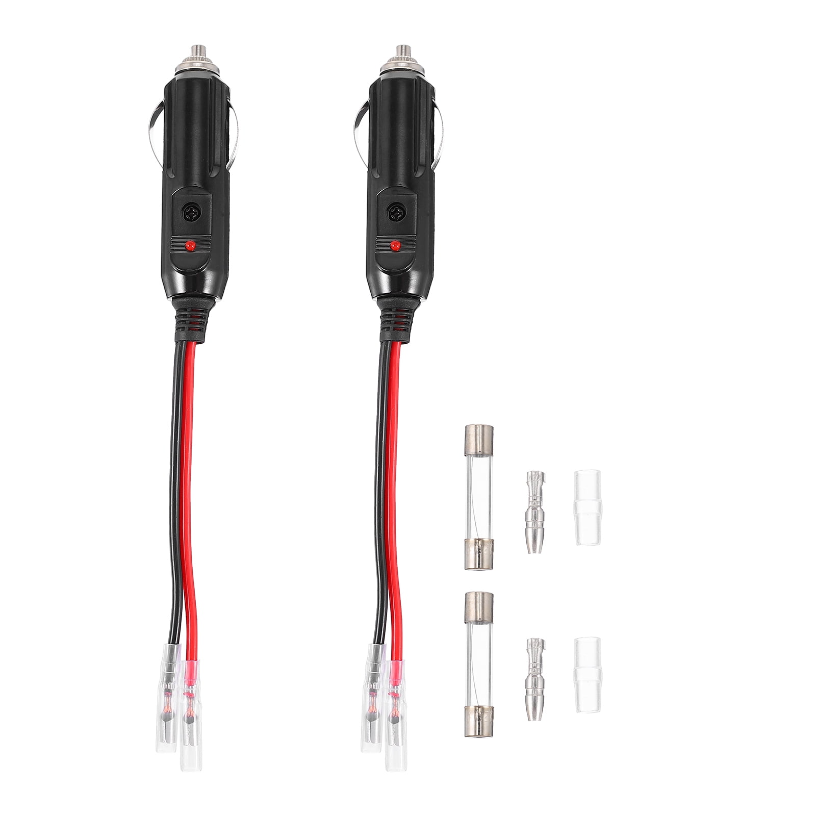 2Pcs 12V Fused Cigarette Lighter Male Plug Replacement Cigarette
