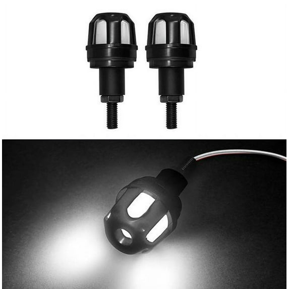2Pcs 12V Motorcycle LED Handlebar End Turn Signal Light Flasher Handle