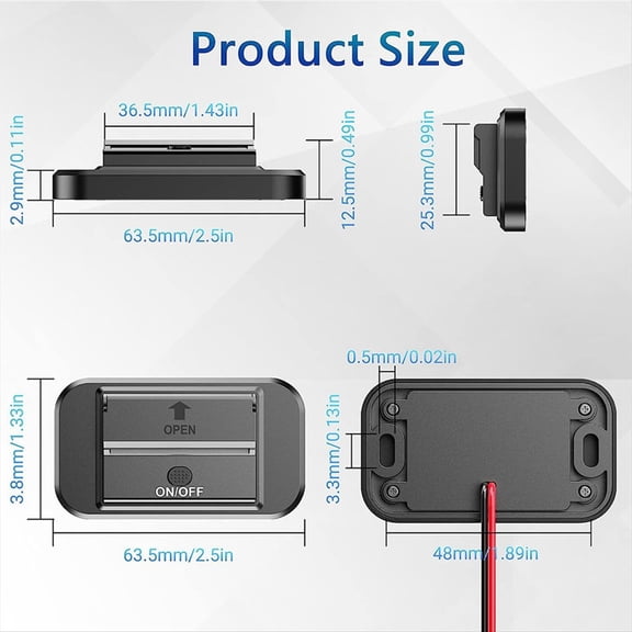 2Pcs 12V RV USB Outlet, 36W Dual QC3.0 USB Car Charger Socket Power Outlet with Cap, 12V 24V Car Charger Switch Panel