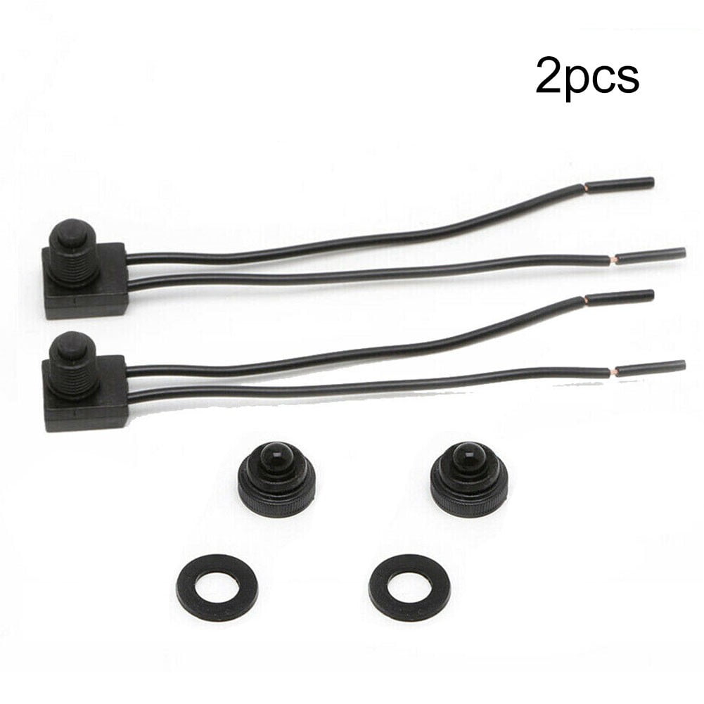 2Pcs 12V Waterproof Push-Button On-Off Switch 1.7cmX1.4cm Outdoor ...