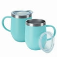 thumbnail image 1 of 2Pcs 12oz Insulated Coffee Mug with Handle Stainless Steel Insulated Coffee Mug Double Wall Vacuum Travel Mug Tumbler Cup with Sliding Lid Travel Coffee Cup Thermal Cup, 1 of 6