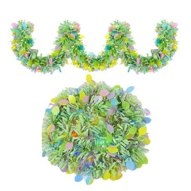2Pcs/13Feet Easter Tinsel Glitter Garlands Spring Garlands Metallic Tinsel Glittering Garland Hanging Decorations for Easter Party