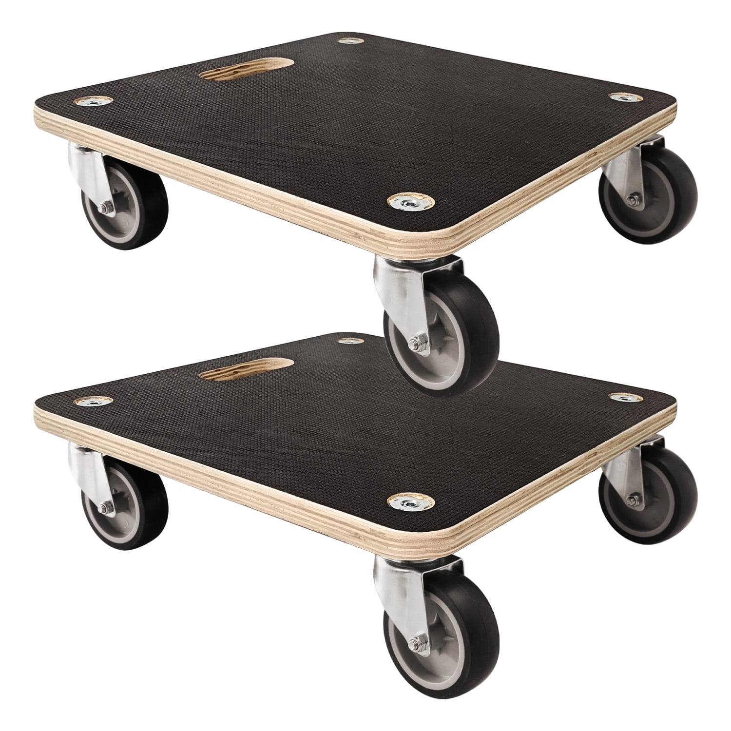2Pcs 15-Inch Square Wood Platform Dolly, 550-lb Load Capacity Heavy Duty Wood Furniture Dolly, Multifunctional Movers Carrier with 4 Wheels for Outdoor Indoor Patio Flower Pots Pianos Furniture