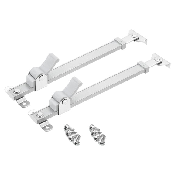 2Pcs 15 Inches Window Hinges, Stainless Steel Casement Window Stays, Adjustable Friction Stay Hinges Window Brace with Screws, Silver