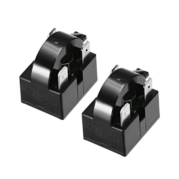 2Pcs 15 Ohm 3 Pin Refrigerator PTC Starter Relay Black