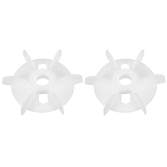 2Pcs 150*28mm Round Shaft Replacement White Plastic 6 Impeller Motor Fan Vane