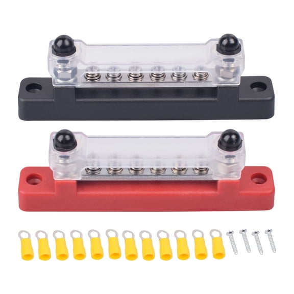 2Pcs 150A 6 Way Busbar Power Distribution for Automotive Marine Applications