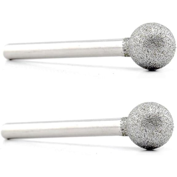 2Pcs 15mm 9/16" Spherical Head Diamond Grinding Bits Round Ball Lapidary Tools