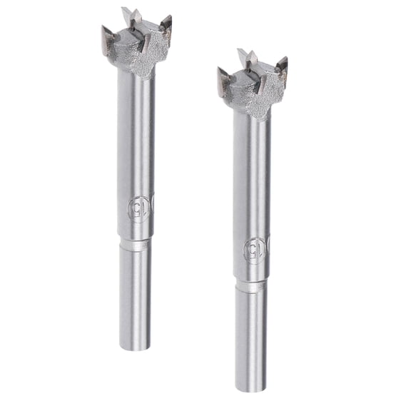 2Pcs 15mm Diameter Carbide Hinge Boring Forstner Drill Bit, 7mm Shank