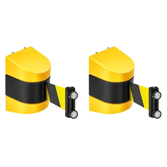 2Pcs 16.4 Ft Magnetic Retractable Wall Barrier Magnetic Wall Mount Crowd Control Retractable Safety Belt