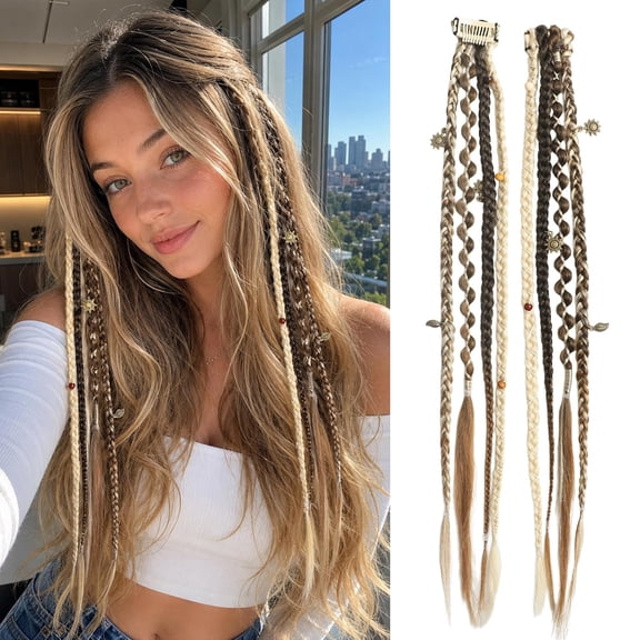 2Pcs 16" Viking Braids Hair Extensions & Dreadlock Extensions Women