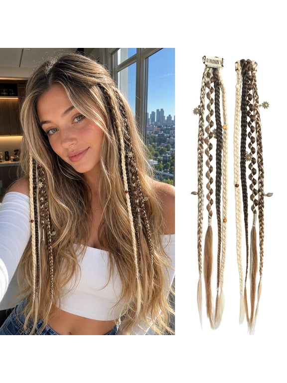 2Pcs 16" Viking Braids Hair Extensions & Dreadlock Extensions Women