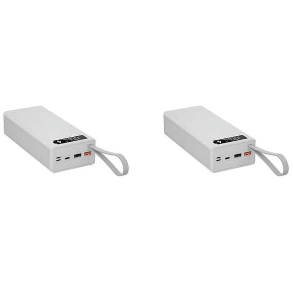 2Pcs 16X18650 Battery Storage Box PD QC3.0 Quick Charge DIY Power Bank Box Case Holder Box White