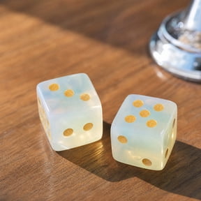 2Pcs 16mm Natural Crystal Mahjong Dice Set,6 Sided MINI Dice Set for Games, Accessories, Tabletop Board Games, Craps Perfect Mahjong Hostess Gift & Tabletop Party Accessories
