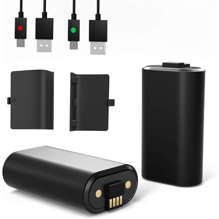 2Pcs 1800mAh Li-ion Batteries with Charger Cable & Cover for Xbox One/Xbox One X/Xbox One S/Xbox One Eliet Wireless Controller