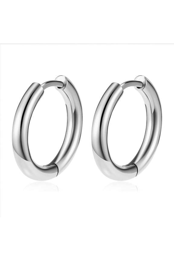 2Pcs 18G 11mm Cartilage Hoop Earring Stainless Steel Small Silver Huggie Hoop Earrings for Women Men Helix Tragus Rook Conch Ear Lobe Earrings Body Piercing Jewelry