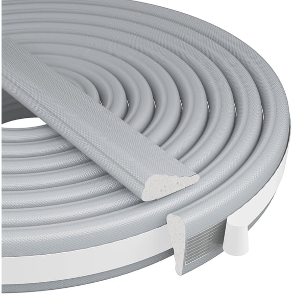 2Pcs×196" Wedge-Shape Foam Window Weather Stripping Door Seal Strip,Soundproofing Frame Insulation Tape for Exterior Front Door,Noise Cancelling Window Inserts,Door Gap Filler Light Blocker,Gray