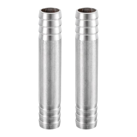 2Pcs 19x100mm Hose Barb Equal Pipe Fitting, 304 Stainless Steel Pipe Adapter Connection Fitting for Vacuum Systems, Industrial Connections, Pneumatic Equipment, Silver