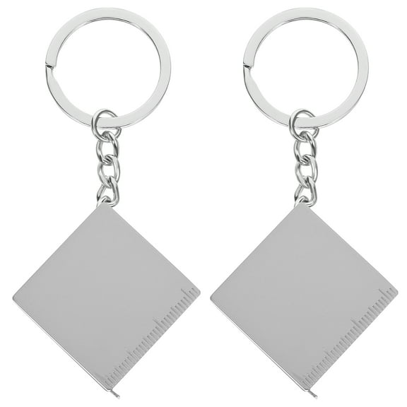 Toyandona 2Pcs Silver Tape Measure Keychain Portable for Measuring Length Retractable with Slide Lock