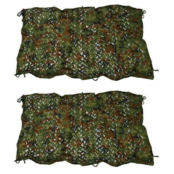 2Pcs 1Mx2M 39X78Inch Camouflage Net Cover Hunting Camping
