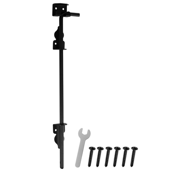2Pcs/1Pc Cane Bolt Gate Drop Rod Kit 12 inch/18 inch Heavy Duty Iron Gate Ground Latch Multipurpose Fence Ground Latch Gates Doors Stopper Cane Bolt Hardware for Wooden Fence Gates