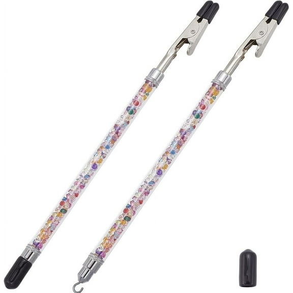 2Pcs 2 in 1 Bracelet Helper Tool Jewelry Fastener Helper Plastic Iron Colorful Fastening Clasp Hand Hook Clip Helpers for Bracelet Necklace Watch Jewelry Hooking Tools Assist